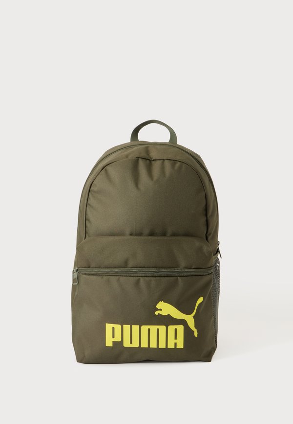 Puma PHASE BACKPACK UNISEX - Rucksack - dark olive/yellow