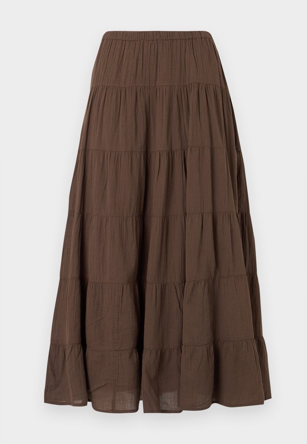 ONLY ONLKELLY LONG LAYER SKIRT - Maxi skirt - brown