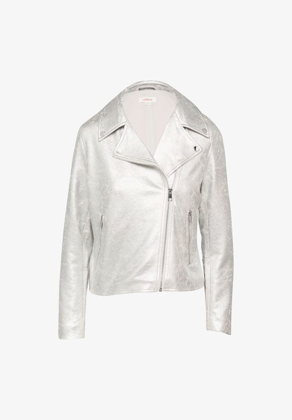 s.Oliver Faux leather jacket - silber
