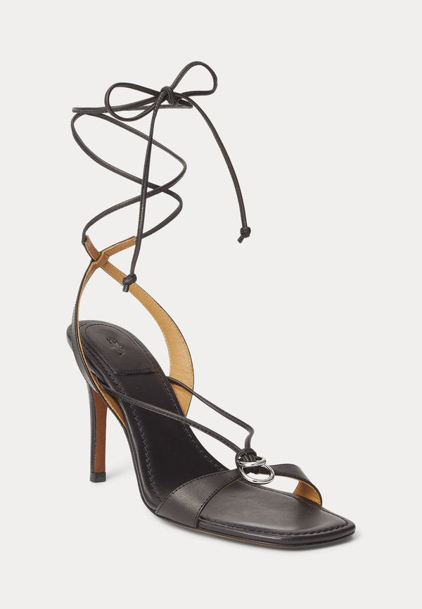 Polo Ralph Lauren O-RING LEATHER WRAP HEELED SANDAL