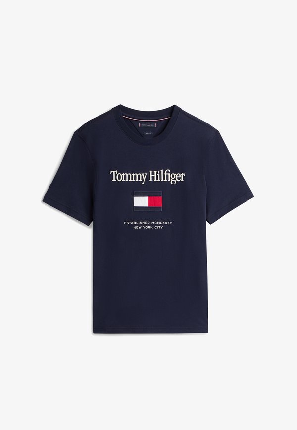 Tommy Hilfiger FLAG - Print T-shirt - desert sky