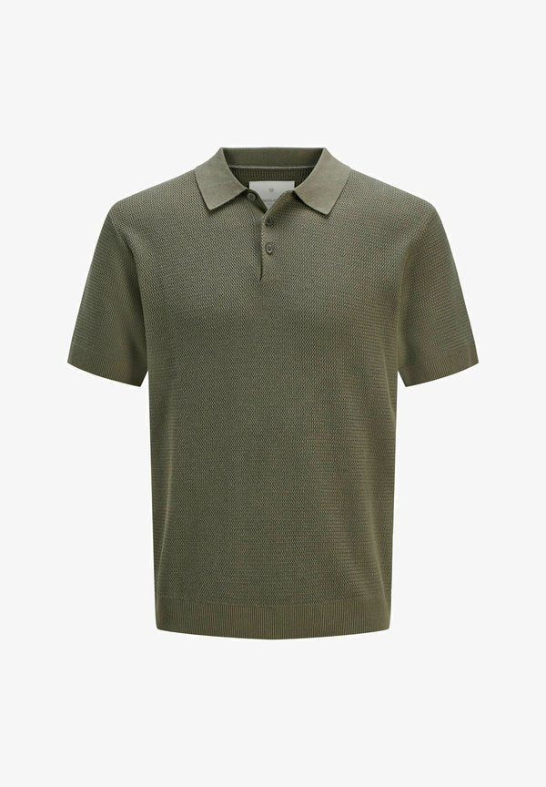 Jack & Jones JJCOOPER STRICK-POLOHEMD STRUKTUR NORMAL FIT - Polo shirt - Grey