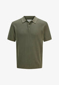 Jack & Jones JJCOOPER STRICK-POLOHEMD STRUKTUR NORMAL FIT - Polo shirt - Grey
