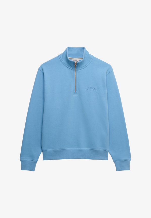 Superdry & Co ESSENTIAL LOGO STICKEREI MIT REISSVERSCHLUSS - Sweatshirt - glockenblume