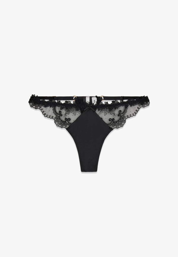 Guess HELEN BESTICKTE TANGAS - String - schwarz