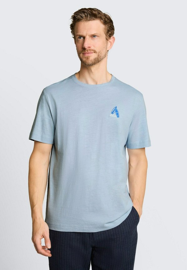 TOM TAILOR TOM TAILOR T-SHIRT T-SHIRT MIT STICKEREI - Print T-shirt - light blue grey
