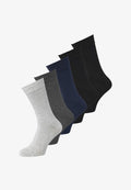 Jack & Jones JACBASIC BAMBOO 5 PACK  - Socks - black/navy blazer/dark grey melange/light grey melange