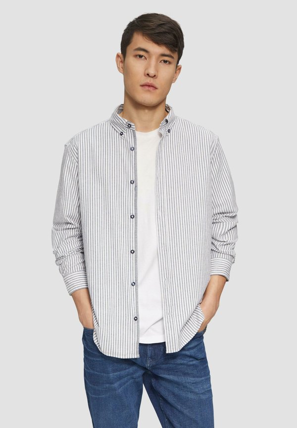 s.Oliver REGULAR FIT GESTREIFTES OXFORD - Shirt - navy