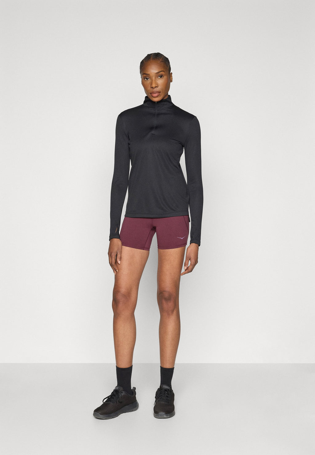 Even&Odd active LONG SLEEVE HIGH NECK TOP WITH 1/4 ZIP