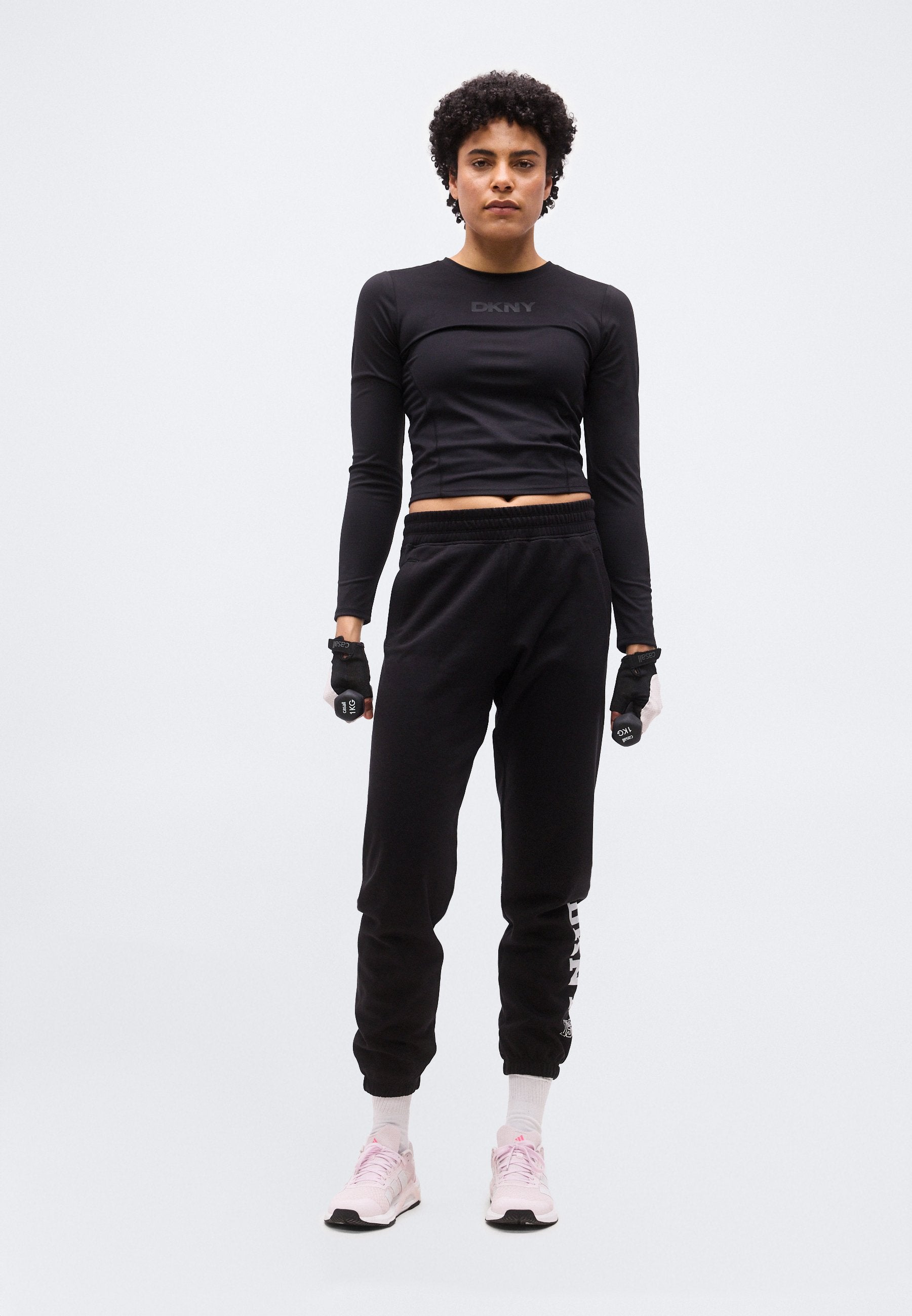 DKNY 1989 RHINESTUD LOGO HIGH RISE