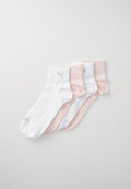 Puma WOMEN QUARTER 4 PACK - Sneaker socks - white/pink melange
