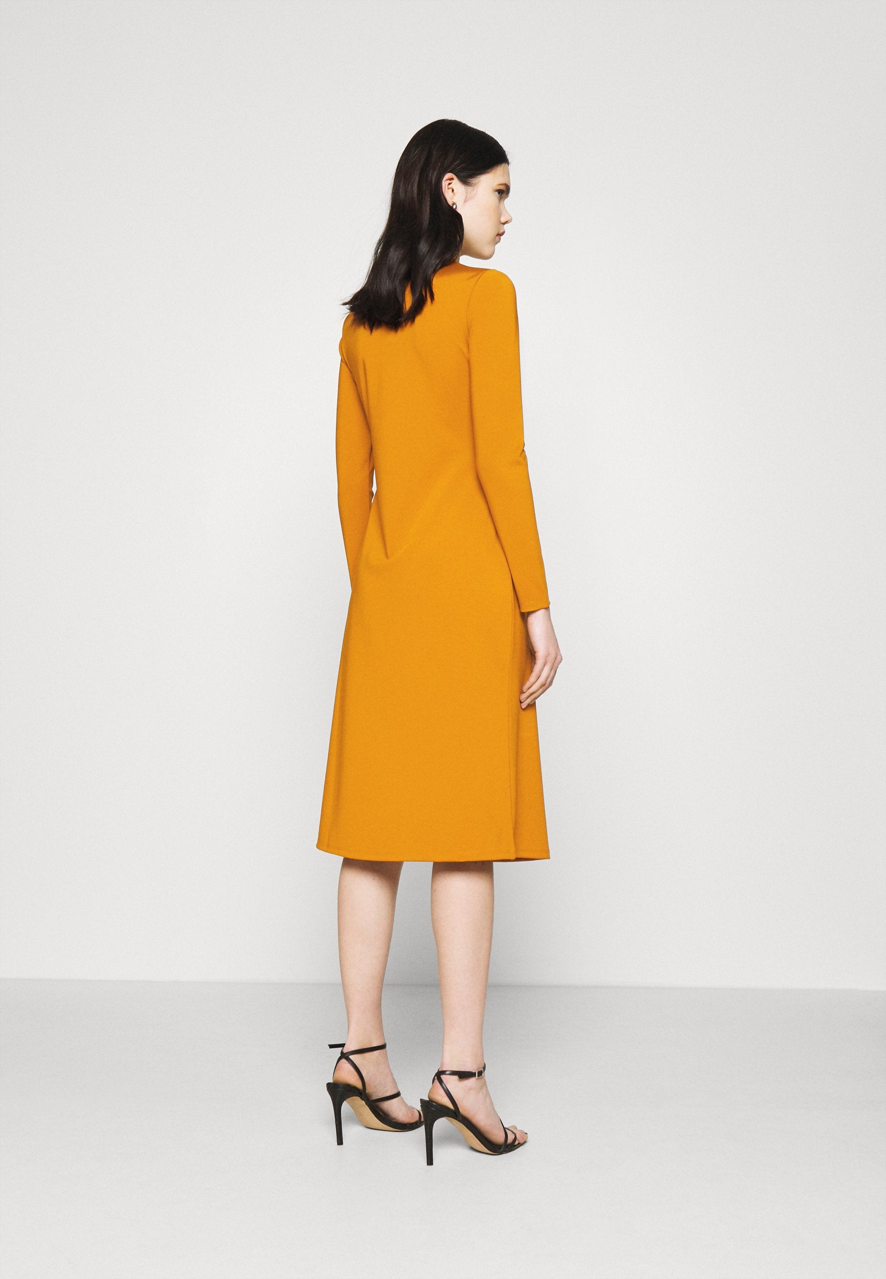 NU-IN STEFANIE GIESINGER CUT OUT MOCK NECK MIDI DRESS