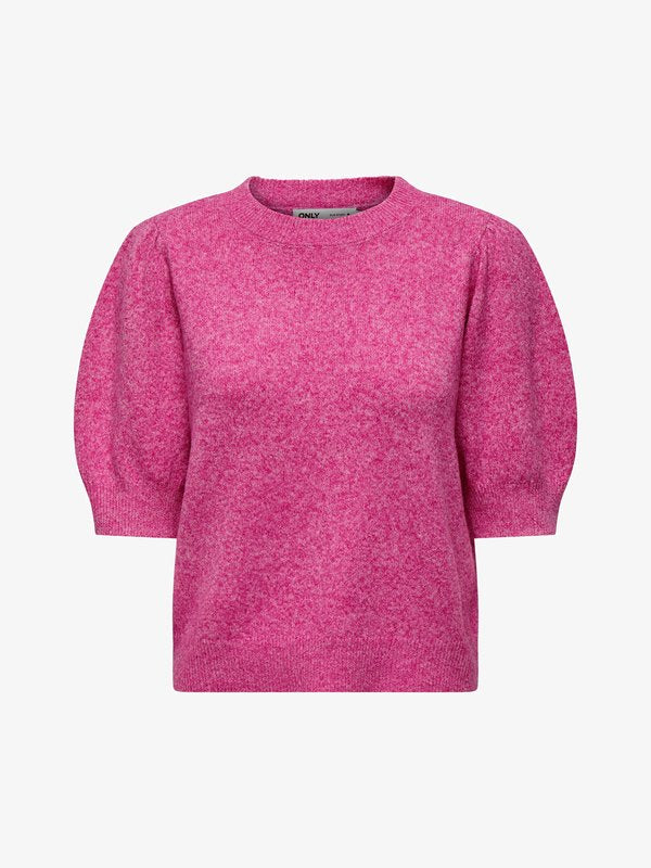 ONLY ONLRICA 2/4 PULLOVER KNT NOOS - Basic T-shirt - raspberry rose