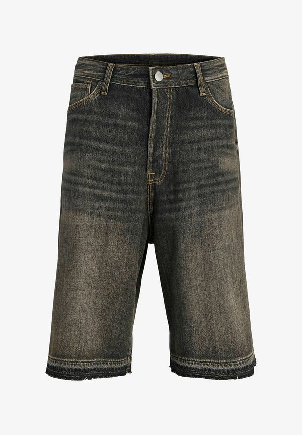 Jack & Jones JEANS-SHORTS EXTRA BAGGY FIT JEANS-SHORTS - Denim shorts - black