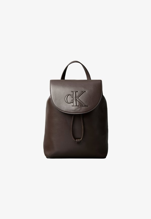 Calvin Klein BOLD FLAP MINI - Rucksack - dark brown