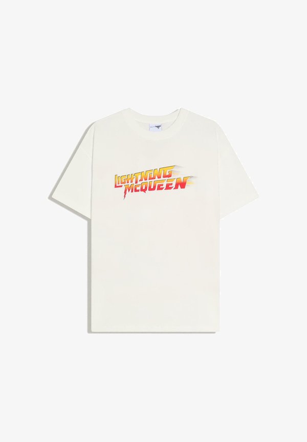 Bershka CARS SHORT SLEEVE - Print T-shirt - white