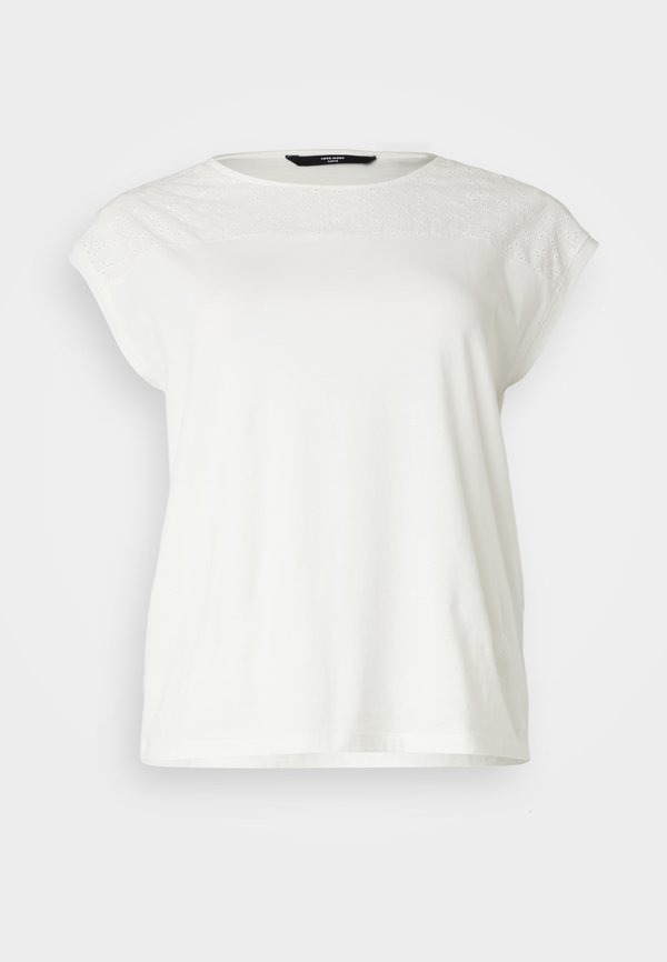 Vero Moda Curve VMCKAYA O NECK - Print T-shirt - snow white