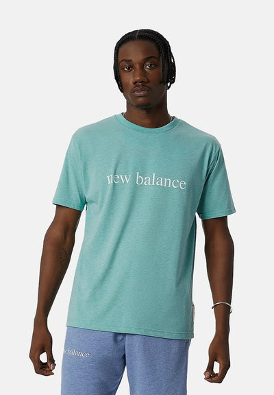 New Balance ESSENTIALS LOGO - Print T-shirt - ocean haze heather
