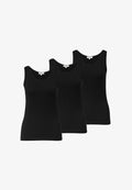 s.Oliver DAMEN TOP BREITE TRÄGER RUNDER AUSSCHNITT BASIC 3ER PACK - Top - schwarz