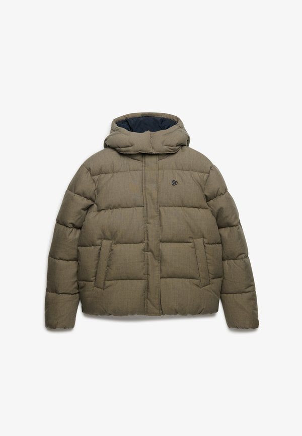 Superdry & Co SUPERDRY PREMIUM HOODED CHECK PUFFER JACKET.. - Winter jacket - brown heritage check