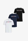 Jack & Jones RUNDHALS CORP 3 STÜCK - Print T-shirt - navy weiß schwarz
