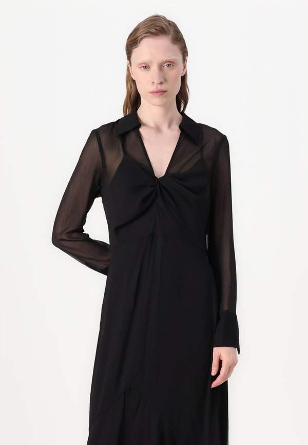 DKNY COLLAR KNOT FRONT MIDI