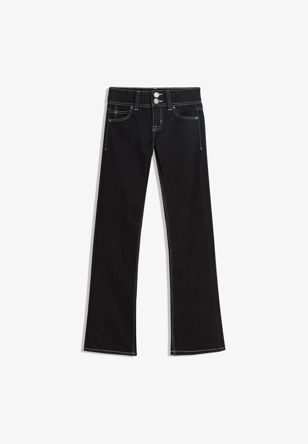 Bershka WITH FLAPS - Bootcut jeans - dark grey