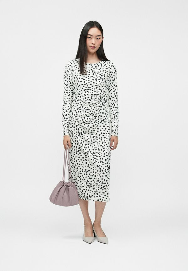 Calvin Klein RUCHED PRINTED MIDI
