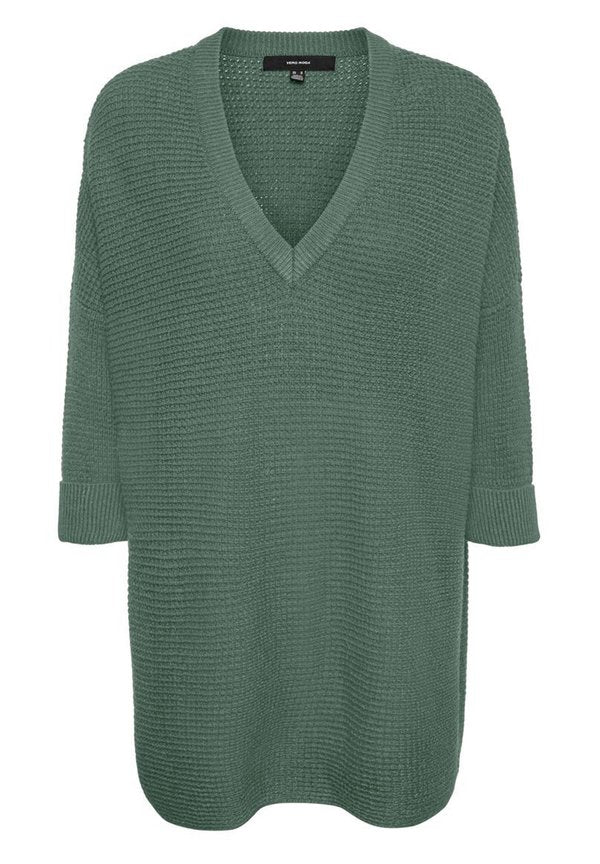 Vero Moda Curve V-NECK LONG CUR - Jumper - laurel wreath