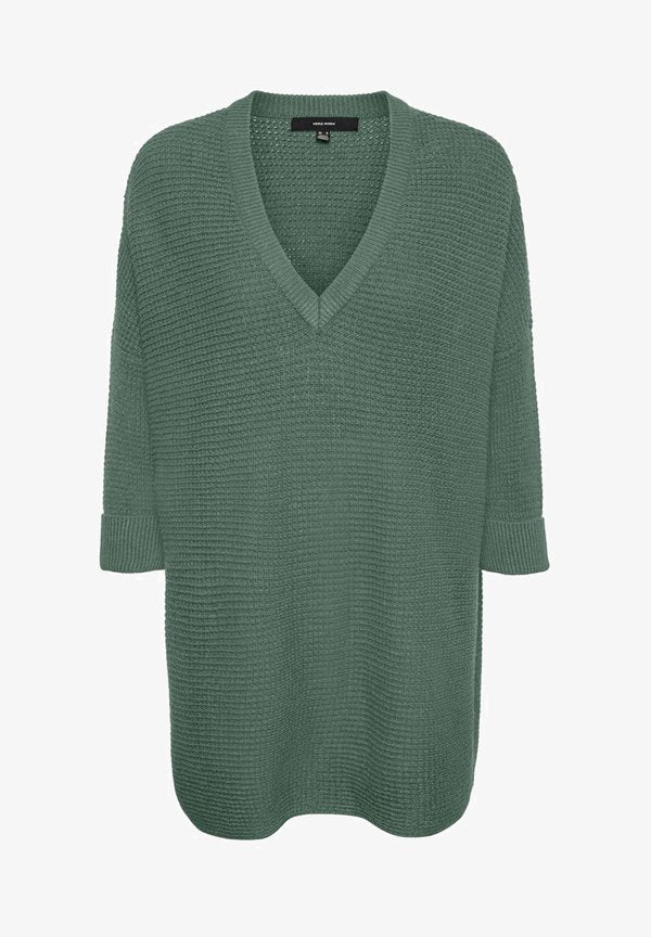 Vero Moda Curve V-NECK LONG CUR - Jumper - laurel wreath