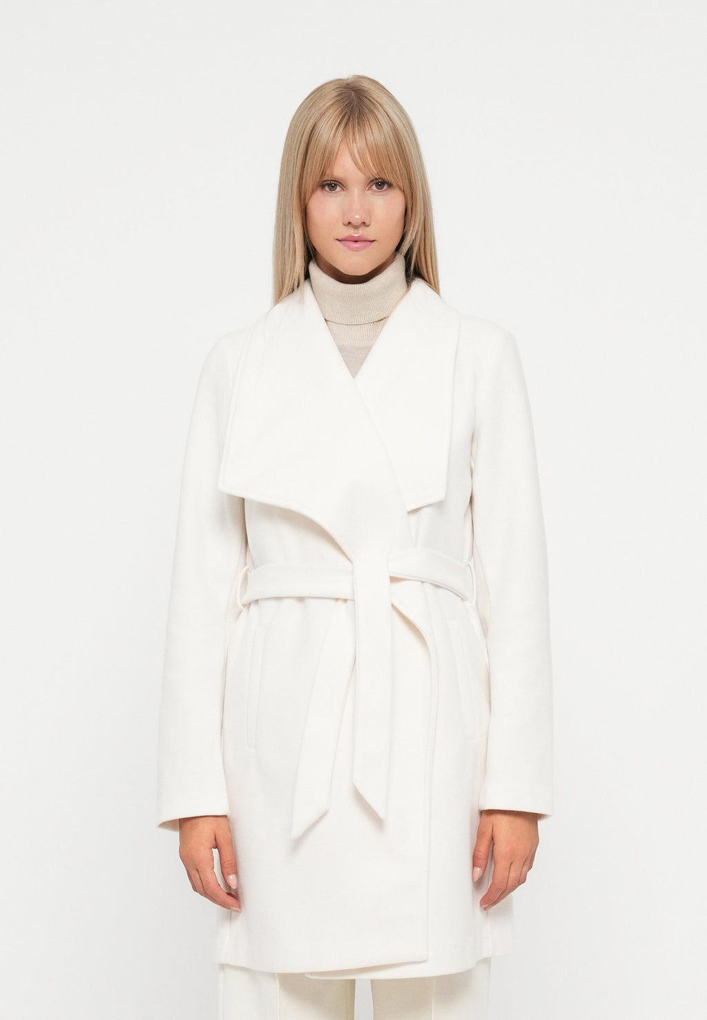 VILA VICOOLEY COLLAR BELT COAT
