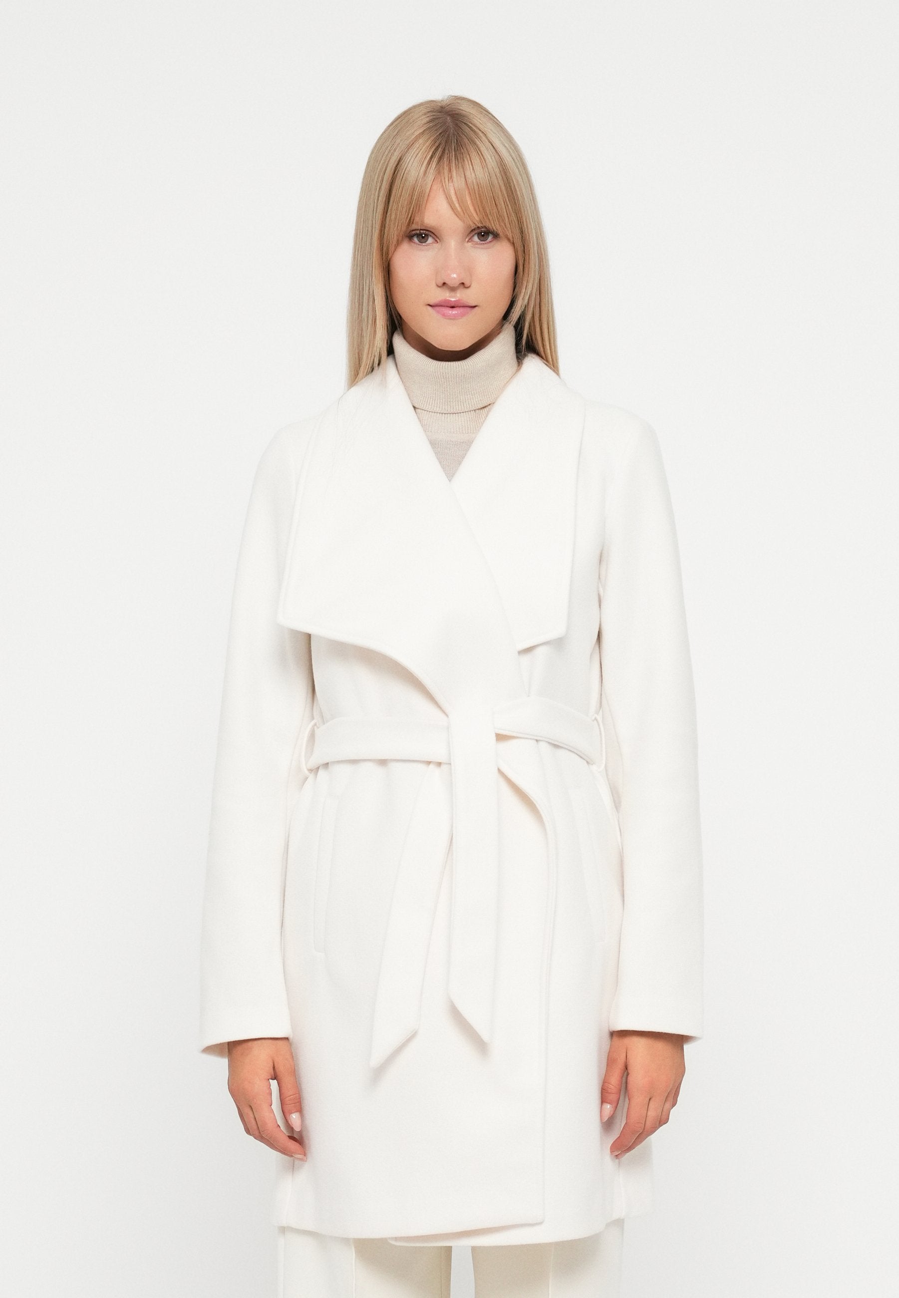 VILA VICOOLEY COLLAR BELT COAT