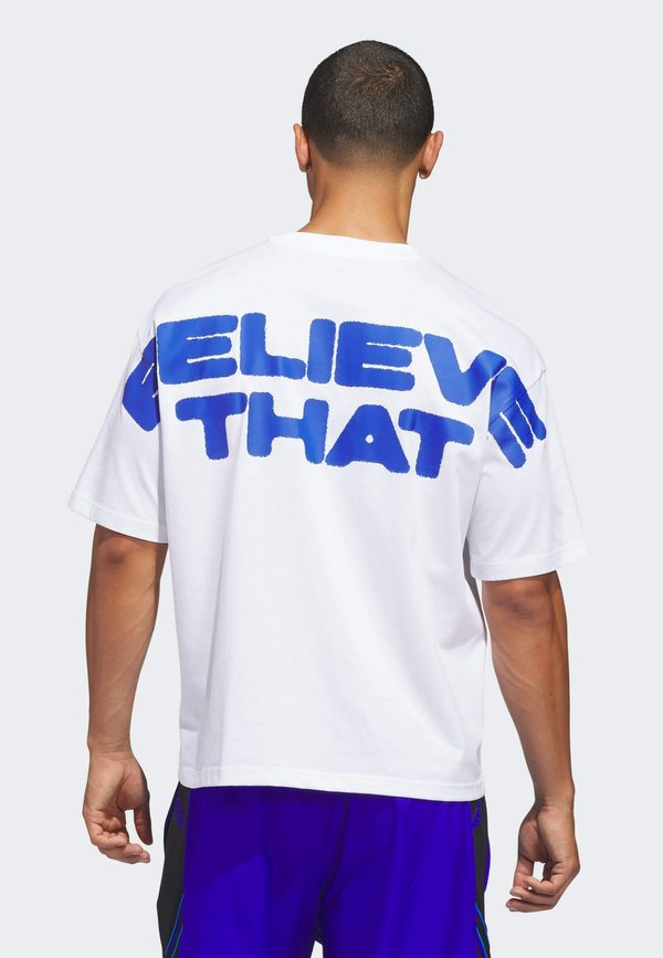 adidas Performance ANTED BT2 TEE - Print T-shirt - white   lucid blue