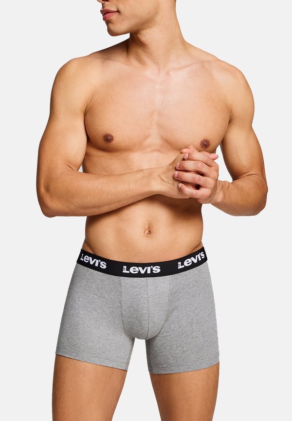 Levi's® LEVIS HERREN BOXERSHORTS REPEAT LOGO BOXER UNTERWÄSCHE PANTS 4-ER PACK  - Trunks - middle grey melange