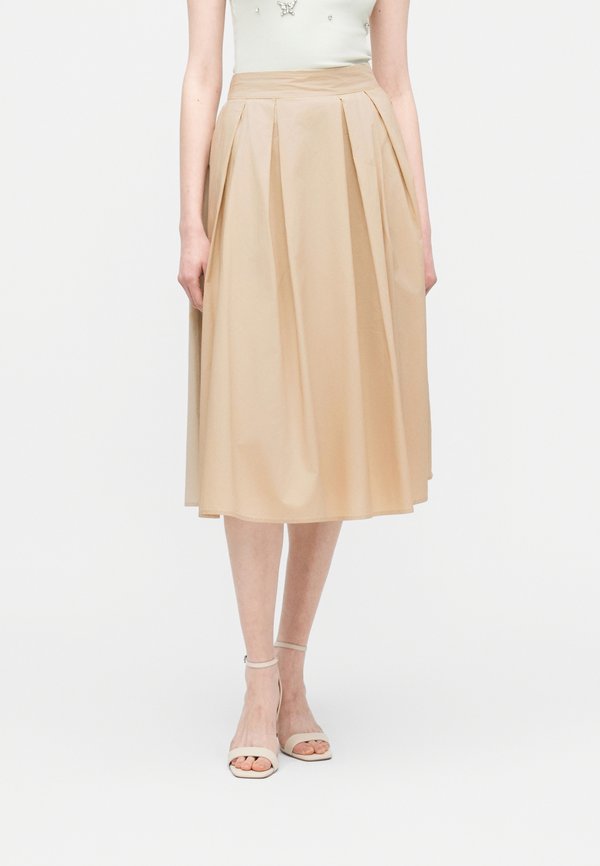 ONLY ONLMAILA LONG PLEAT SKIRT OX WVN - A-line skirt - oxford tan