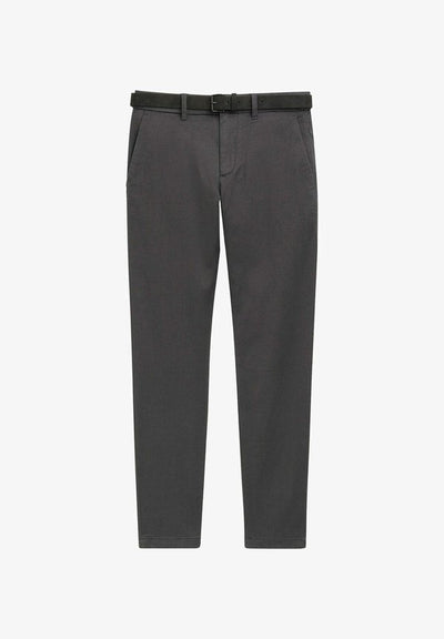 TOM TAILOR TRAVELER SLIM - Chinos - grey black zig zag structure