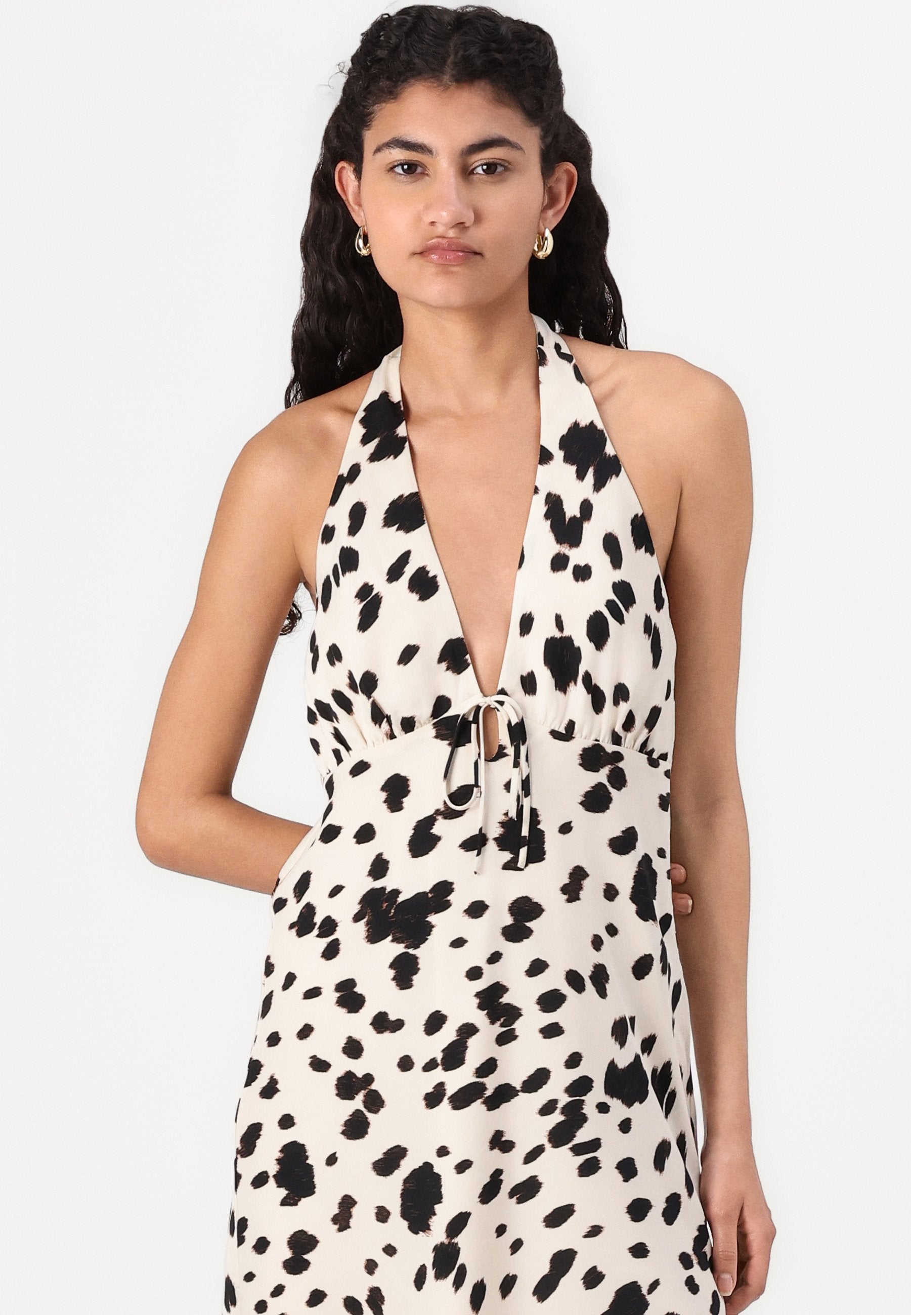 Abercrombie & Fitch TIE HALTER NECK SHORT DRESS