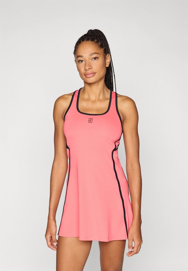 Nike Performance NIKECOURT ADVANTAGE DRESS NOVELTY - Sports dress - sea coral/black