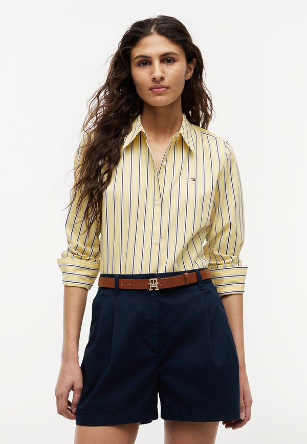 Tommy Hilfiger POPLIN REGULAR SHIRT - CORE SHIRTING - Button-down blouse - liquorice/citronella