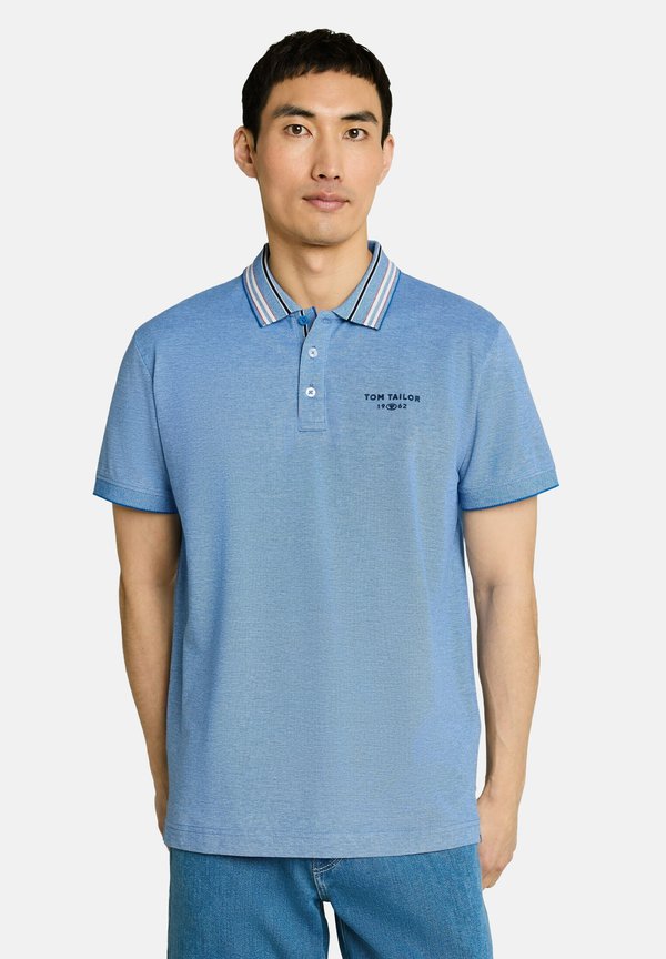TOM TAILOR PIQUÉ POLOSHIRT MIT LOGO-PRINT - Polo shirt - surf blue