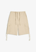 Bershka WIDE-LEG CARGO - BERMUDA SHORTS - Shorts - sand