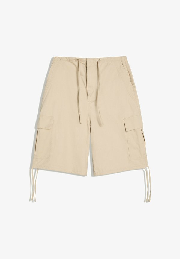 Bershka WIDE-LEG CARGO - BERMUDA SHORTS - Shorts - sand