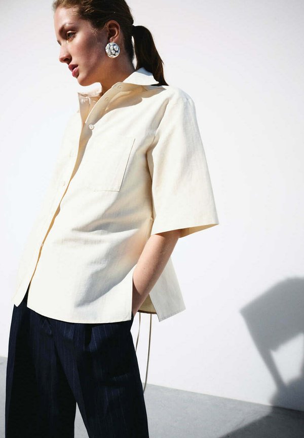 Mango ADULT - Button-down blouse - beige