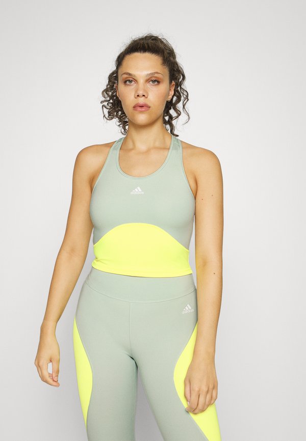 adidas Performance Top - linen green/beam yellow