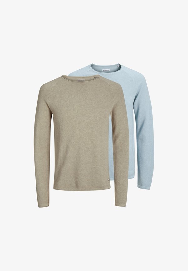 Jack & Jones 2 PACK - Jumper - hellblau/beige
