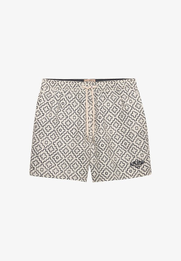 Superdry & Co SUPERDRY PREMIUM PRINTED 15-INCH SWIM SHORTS.. - Swimming shorts - sashiko marshmallow off white