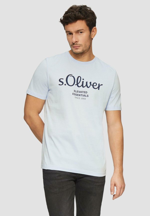 s.Oliver Print T-shirt - hellblau