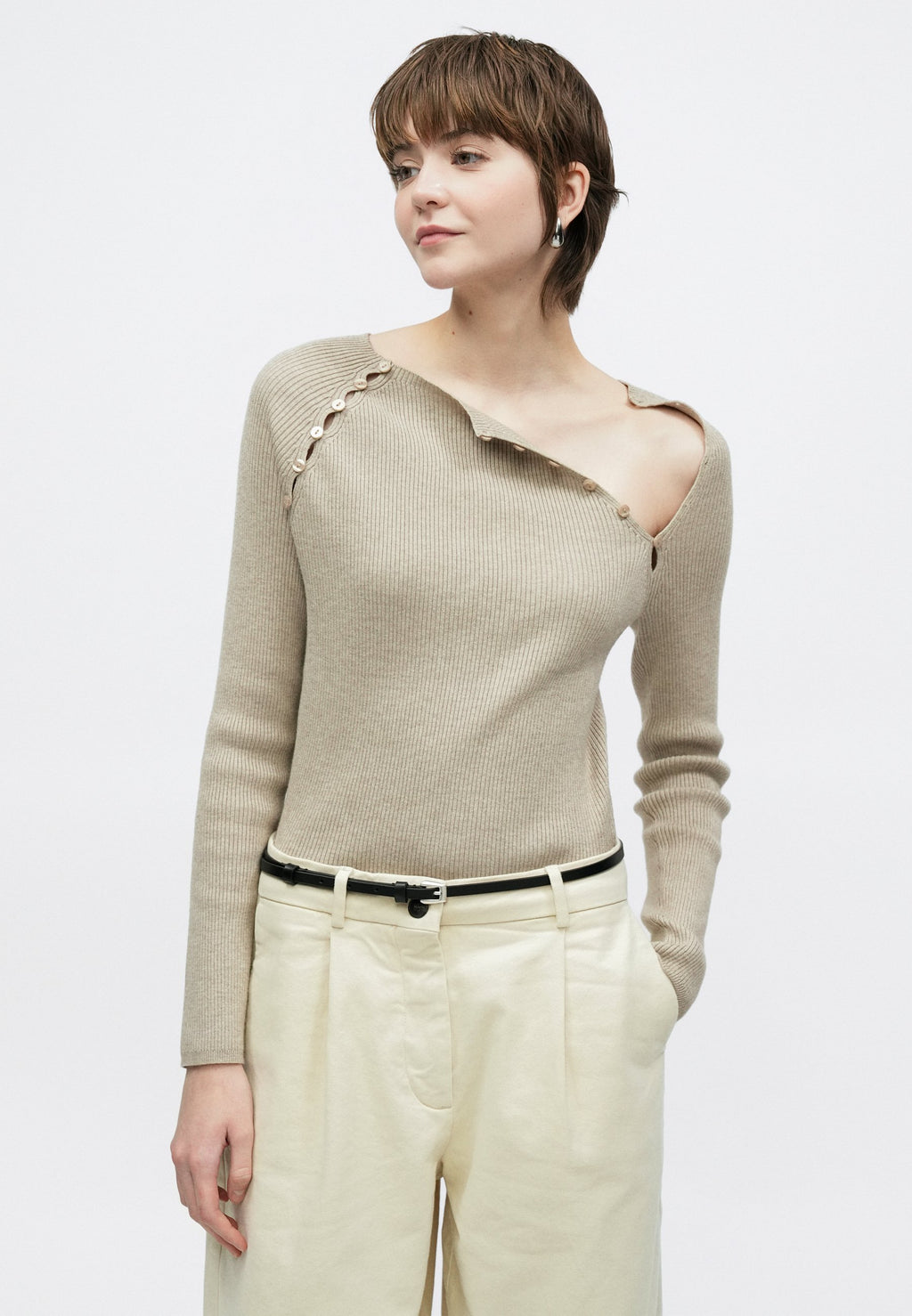 Selected Barrel fit mid waist