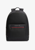 Tommy Hilfiger METAL LOGO TEXTURED DOME BACKPACK - Rucksack - black