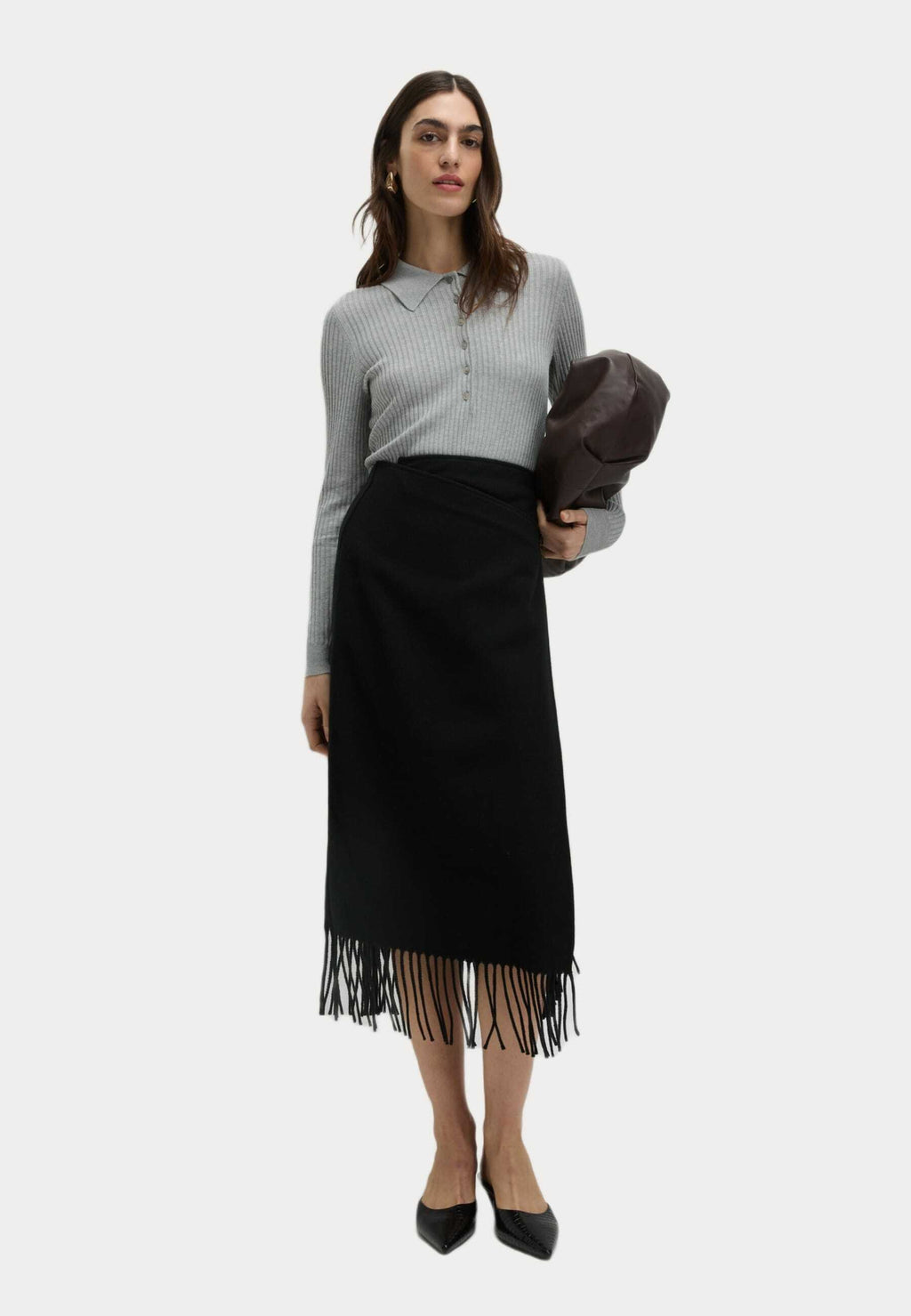 Marks & Spencer RIBBED COLLARED BUTTON DETAIL